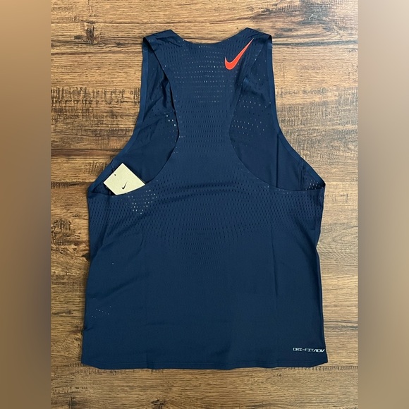 Nike Dri Fit ADV AeroSwift Running Singlet ‘Navy Crimson’ (size mens M) - Picture 7 of 8